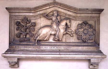 Front section of the sarcophagus of Guglielmo Berardi da Narbonakilled in the Battle of Campaldino i à Anonyme