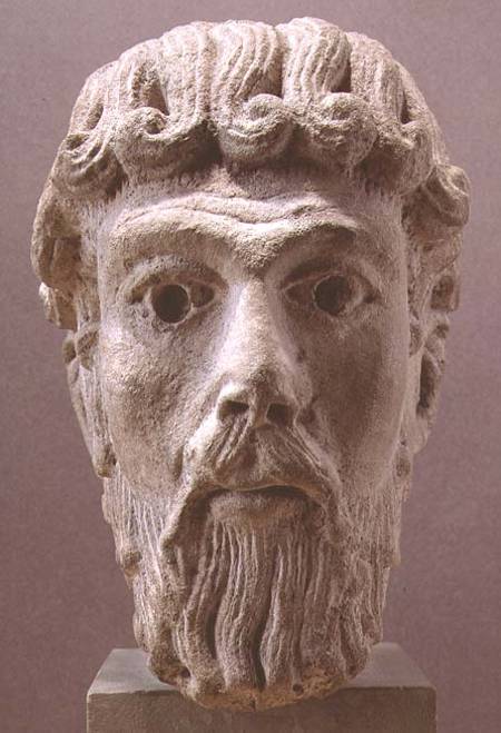 Head of St. Peter, fragment of a statue from the Shrine of St. Lazarus, Cathedral of St. Lazare, Aut à Anonyme