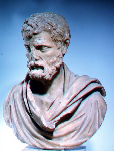 Herodes Atticus, marble head, Roman à Anonyme