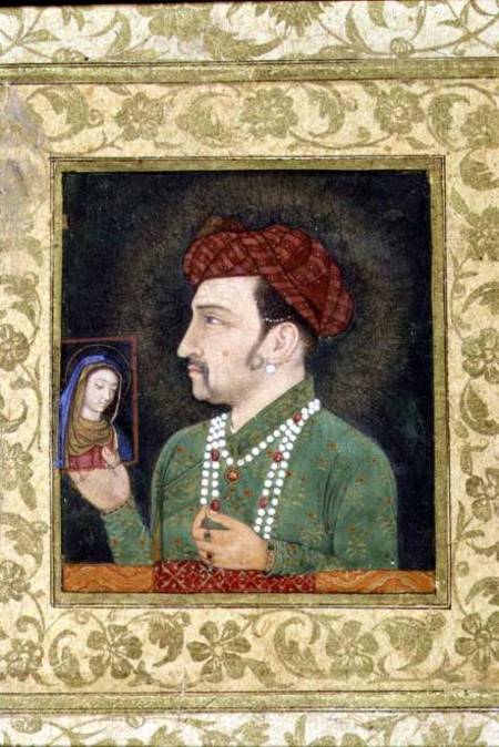 Jahangir holding a picture of the Madonna à Anonyme