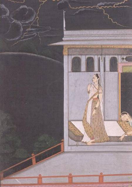 Lady waiting for her lover, from the 'Vasakasayya Nayika', one of the heroines of Hindu Rhetoric à Anonyme