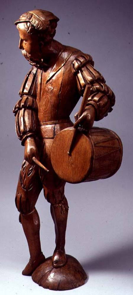 Large figure of a musician with a drum, possibly a Swiss mercenary,North European à Anonyme