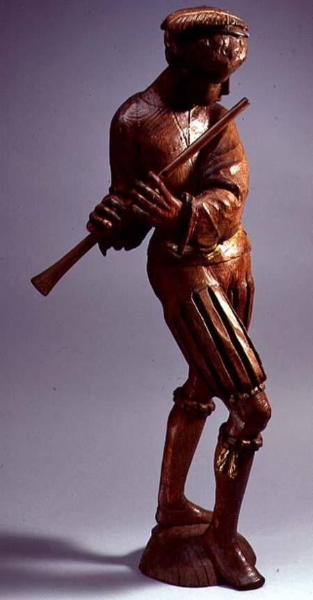 Large figure of a musician with a flute, possibly a Swiss mercenary,North European à Anonyme