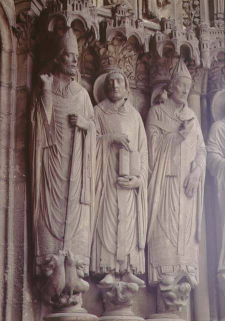 (LtoR) SS. Martin of Tours, Jerome and Gregory the Great, figures on the exterior east embrasures,ea à Anonyme