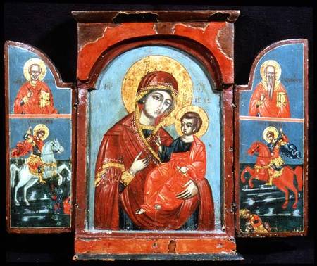 The Mother of God Hodegetria and SaintsMacedonian icon à Anonyme