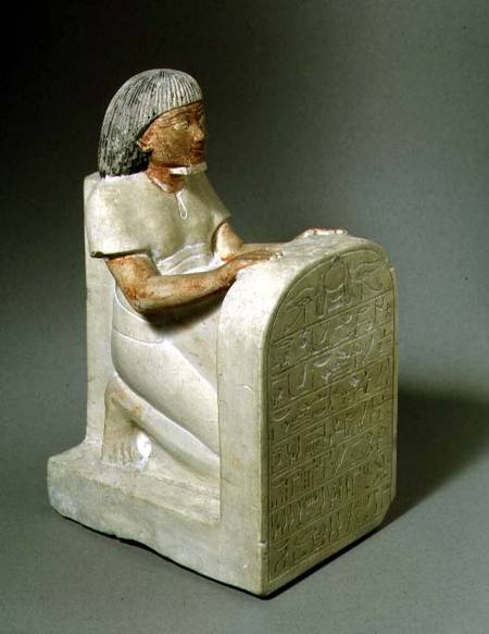 N508 Kneeling female figure holding a stela Egyptian à Anonyme