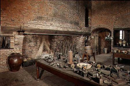 Old HallGainsborough: interior view showing the kitchen à Anonyme