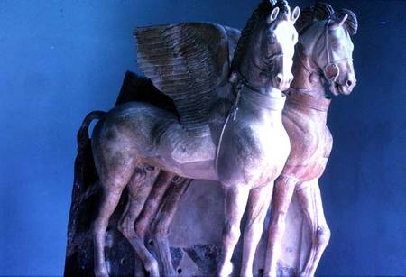 Pair of Winged Terracotta Horses, from the Temple of Tarquinia à Anonyme