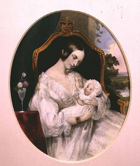 Queen Victoria with the Princess Royal as a baby à Anonyme