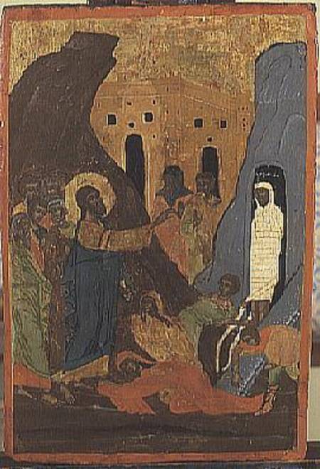 The Raising of LazarusGreek Icon à Anonyme