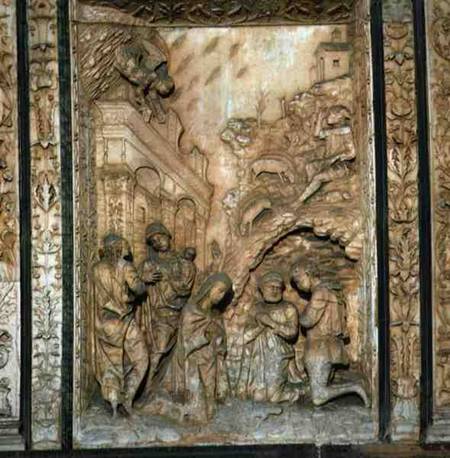 Relief Panel depicting the Adoration of the Infant Christ à Anonyme