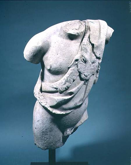 Roman marble torso of a faun or satyr (frontal view) 1st century BC/AD à Anonyme