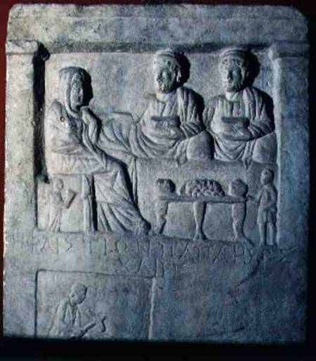 Stela Relief of a Funeral Banquet  with Greek inscription Asia Minor à Anonyme