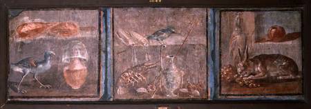 Still Life of Birds, a Lobster and a Rabbit,from Herculaneum à Anonyme