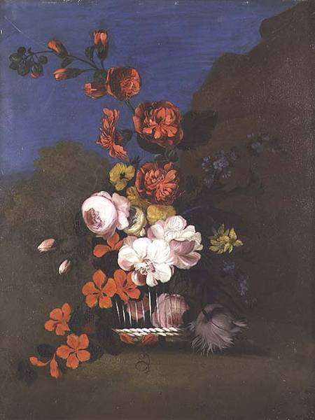 Still Life of Flowers (one of a pair) à Anonyme