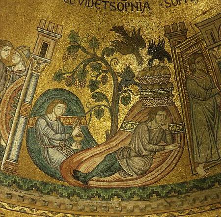 The Story of Joseph, the Dream of the Vintner and the Baker,Mosaic in the Fourth Cupola of the San M à Anonyme