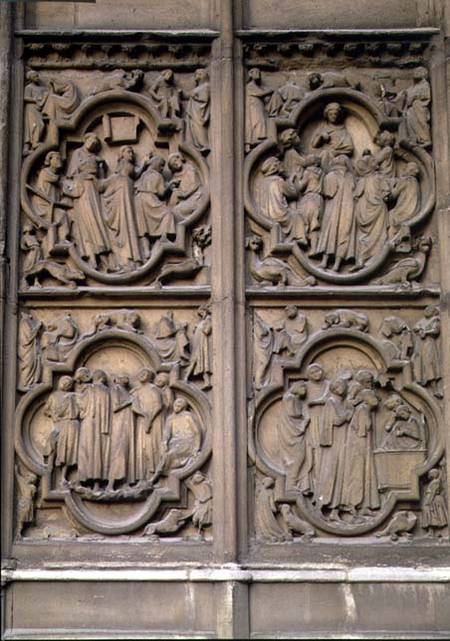he 'Student' reliefs, from the lower zone of the south transept portal, depicting The Life of St. St à Anonyme