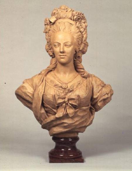 Terracotta bust of Marie Antoinette in the manner of Augustin Pajou à Anonyme