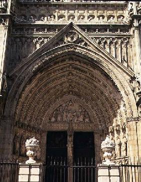 The Portal of Forgiveness (Puerta del Perdon) central portal of the West facade
