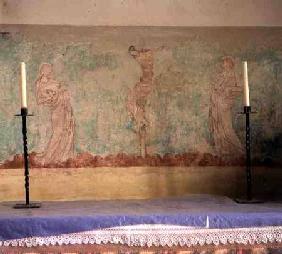 Wall painting depicting the Crucifixion