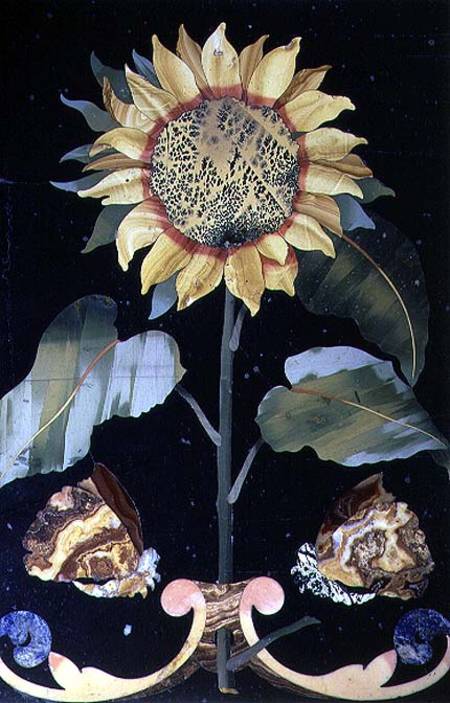 Tile with a Sunflower Design à Anonyme