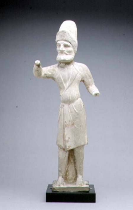 Tomb figure of a groom or merchant, Chinese,Tang Dynasty à Anonyme