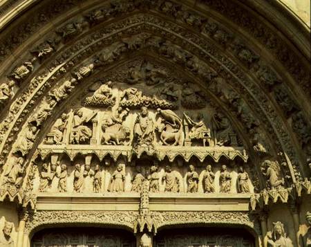 Tympanum of the south transept portal depicting the Apocalyptic Christ and the Evangelists à Anonyme