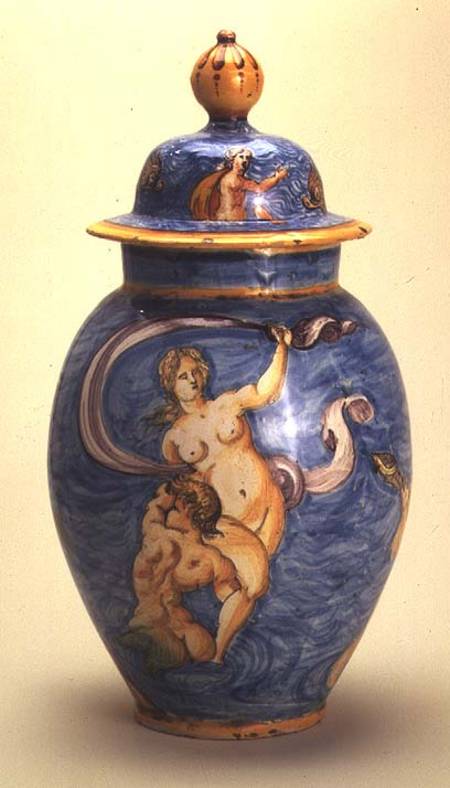 Vase, decorated with sea deities,Nevers à Anonyme