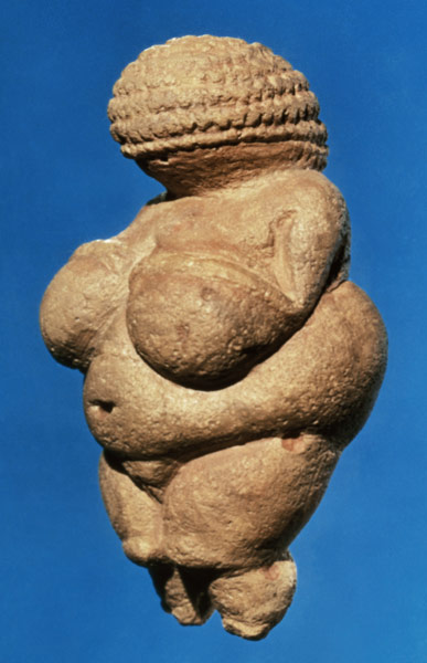 The Venus of Willendorf, side view of female figurine, Gravettian culture,Upper Palaeolithic Period à Anonyme