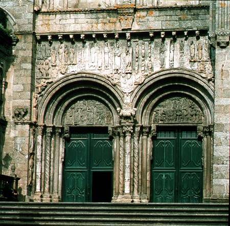 View of the south transept portal (Puerta de las Platerias) c.1100-04 (photo) (detail of 88963) à Anonyme