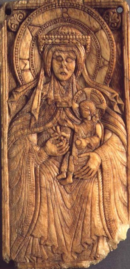 Virgin and Child, relief plaque,from Northern France à Anonyme