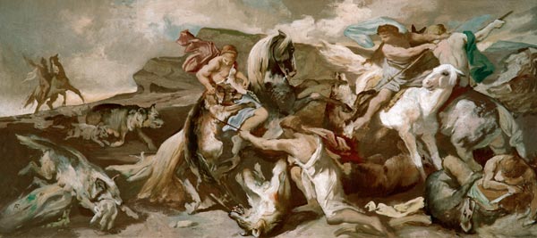 Amazons hunting wolves à Anselm Feuerbach