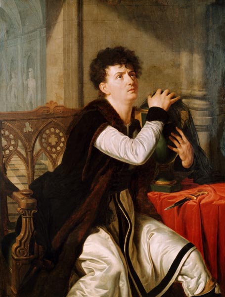 Portrait of Francois Joseph Talma (1763-1826) as Hamlet (oil on canvas) à Anthelme Francois Lagrenée