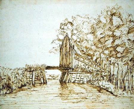 Small Bridge over Water and the Gate to the Estate à Anthonie van Borssom