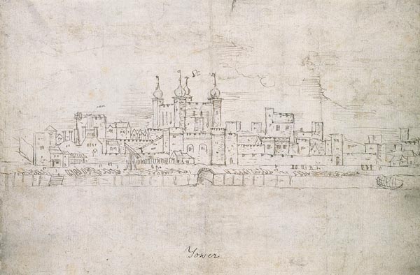 The Tower of London, from 'The Panorama of London' à Anthonis van den Wyngaerde