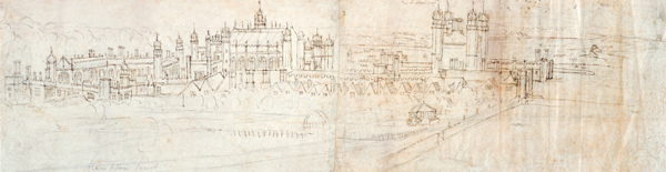 View of Hampton Court from the North, from 'The Panorama of London' à Anthonis van den Wyngaerde