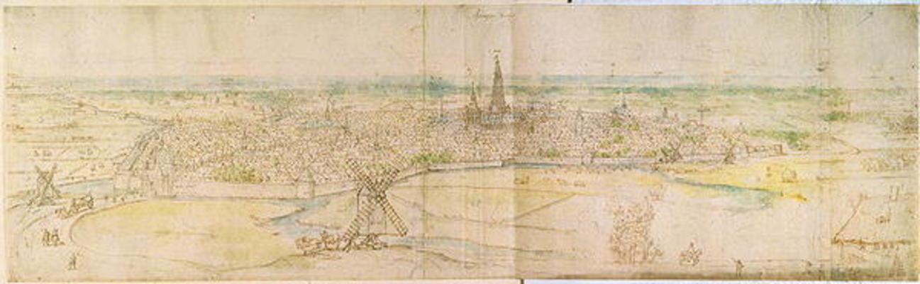 Panoramic View of S'Hertogenbosch, c.1545-50 (pen & ink with w/c over chalk) à Anthonis van den Wyngaerde