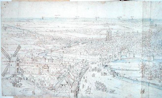 Utrecht (pen and ink and w/c on paper) (see 151031 and 151019) à Anthonis van den Wyngaerde