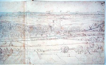 Utrecht (pen and ink and w/c on paper) à Anthonis van den Wyngaerde