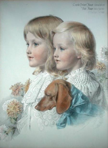 Portrait of Conrad and Violet Flower à Anthony Frederick Augustus Sandys