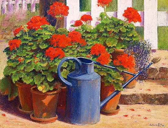The blue watering can, 1995 (pastel on paper)  à Anthony  Rule