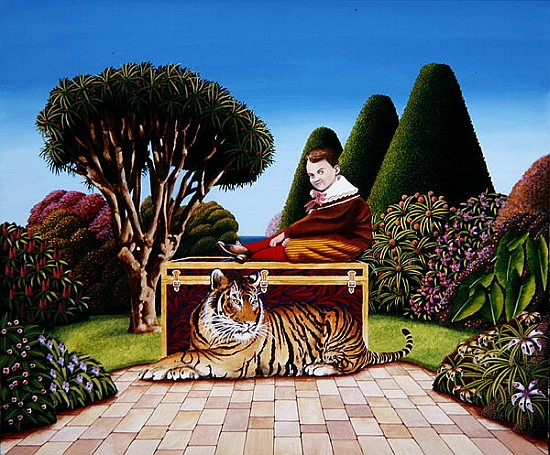 Boy with Tiger, 1984 (acrylic on board)  à Anthony  Southcombe