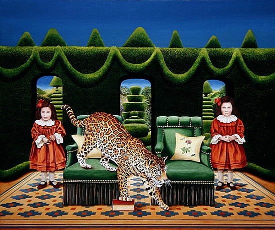 Two Sisters with a Jaguar, 1994 (acrylic on board)  à Anthony  Southcombe
