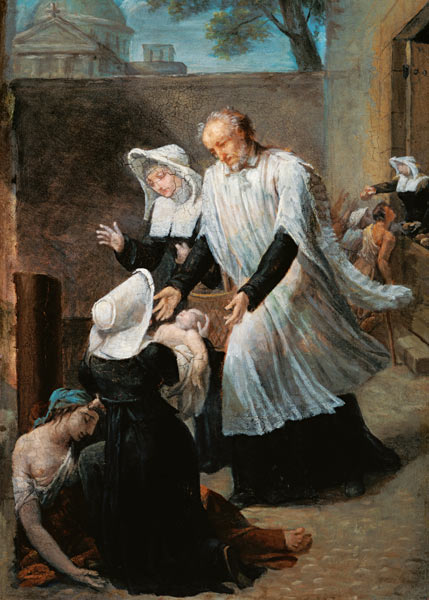 St. Vincent de Paul Helping the Plague-Ridden à Antoine Ansiaux