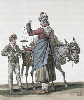 The Cherry Seller (colour litho)