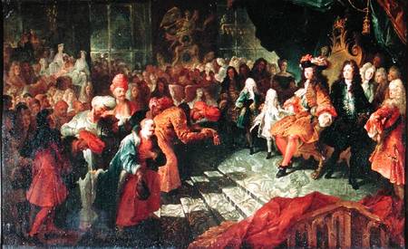 Louis XIV (1638-1715) receiving the Persian Ambassador Mohammed Reza Beg in the Galerie des Glaces a à Antoine Coypel