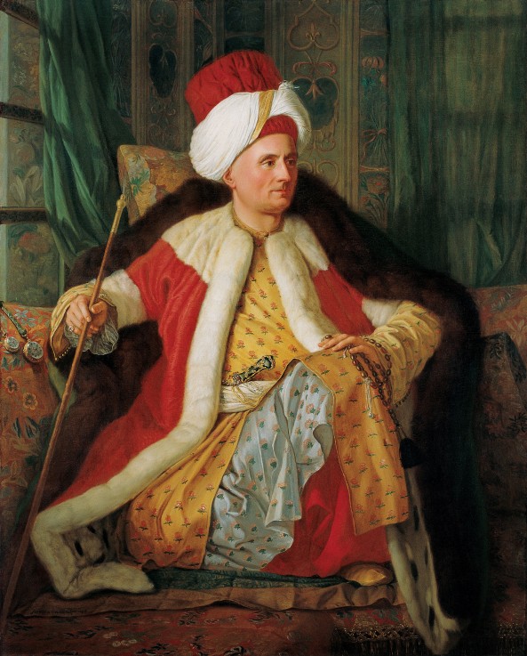 Portrait of Charles Gravier Count of Vergennes and French Ambassador, in Turkish Attire à Antoine de Favray