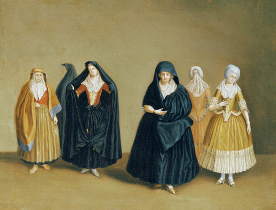Ladies of the Knights of Malta with their Maid Servant à Antoine de Favray