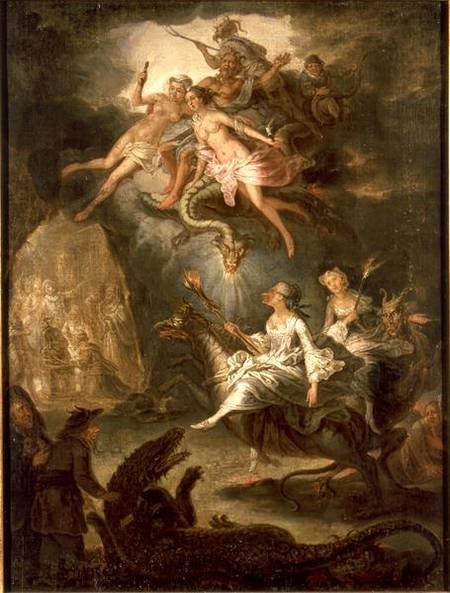 The Arrival at the Sabbath and the Homage to the Devil à Antoine Francois Saint-Aubert