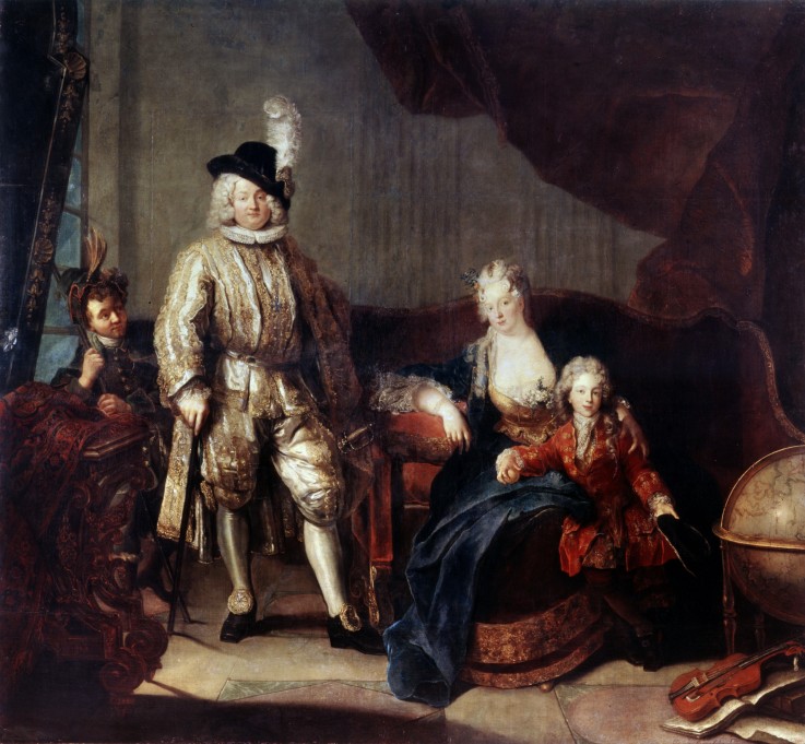 Portrait of Baron von Erlach with his Family à Antoine Pesne